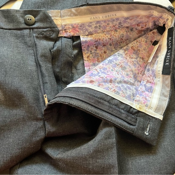 MEN’S DESIGNER HANS UBBINK DARK GRAY CUFFED DRESS EURO 54 SLACKS SIZE 32 X 32 - Picture 7 of 11
